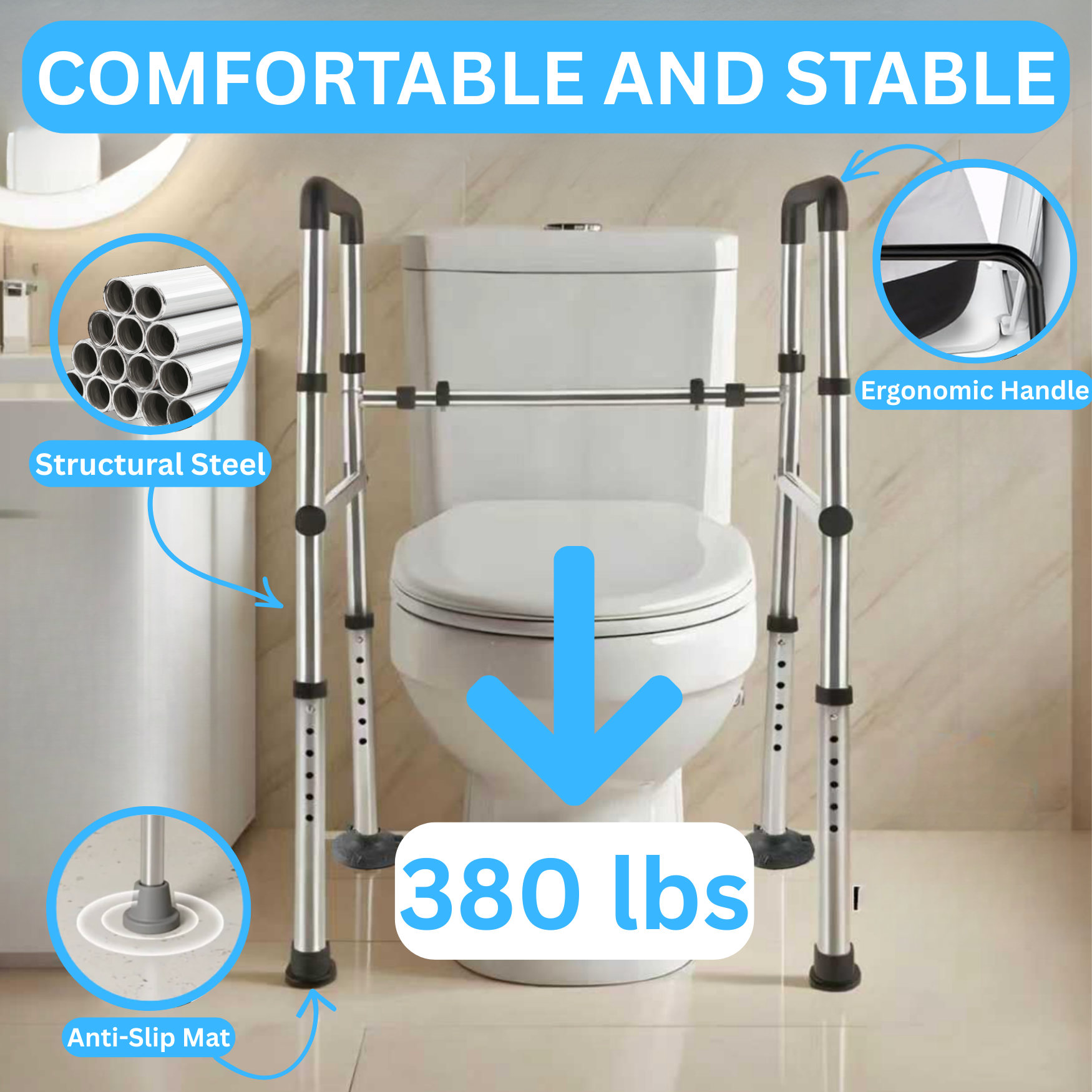 SafeRise Toilet Rail